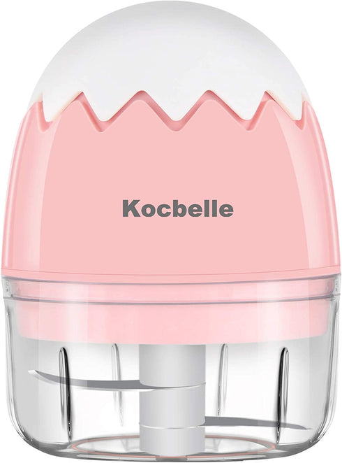 Mini Food Processor - Portable Electric Wireless Mini Food Chopper Powerful 45W,Meat Grinder Fruit Garlic Onion Ginger Vegetable Chopper with 2 Sharp Blades-Kitchen Tool,Pink(100ML)