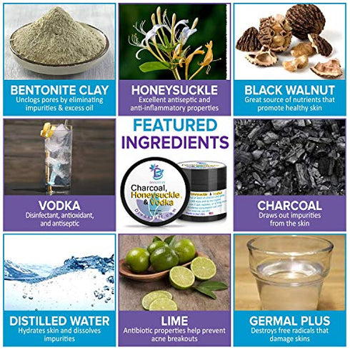 Diva Stuff Charcoal, Honeysuckle & Vodka | Spot Treatment for Cystic Acne | Blemish, Pimple & Hormonal Acne Treatment for Men, Women, Teens & Adults | Extra Strength, Fast Absorbing | 0.25 fl oz