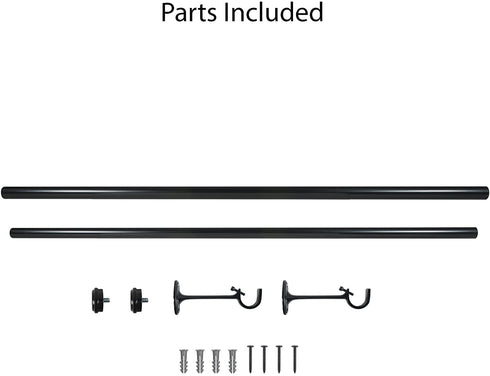 Decopolitan 27941-18ES End Cap Curtain Rod Set, 18 to 36-Inch, Black Espresso