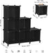 ANWBROAD Cube Storage Organizer 6-Cube Closet Organizers and Storage DIY Modular Plastic Closet Cabinet Book Shelf Cubes Organizer Storage Shelving for Home Bedroom Office Living Room Black ULCS006B