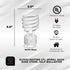 SLEEKLIGHTING - GU24 23Watt 2700K 1600lm 2 Prong Light Bulbs- UL approved-120v 60Hz - Mini Twist Lock Spiral -Self Ballasted CFL Fluorescent Bulbs- 1600lm Warm White 4 Pack (100 Watt Equ)