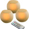 Battery Operated Flameless LED Candles with Remote Timer Flickering Realistic Electric Big Tea Lights with Ball Shape Frosted Glass Holder for Wedding Party Christmas Centerpiece Fireplace Decor 3Pack
