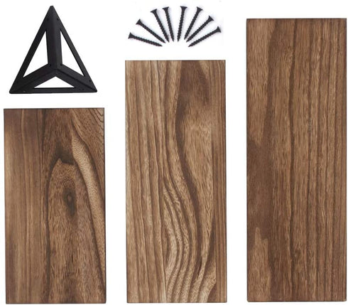 AZL1 Life Concept, Rustic Set of 3 Decorative Floating Mounted Wall Shelves Ledge Perfect for Home D©cor, Trophy Display, Photo Frames in Study Living Room Bathroom Kitchen office, Natural Wood
