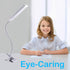 LED Desk Lamp Reading Light, JUANWE Clip on Light, Dimmable Clamp Light with USB Charging Port, 3 Modes & 14 Brightness Levels 5W LED Metal Clip Light, Sliver