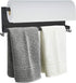 Magnetic Paper Towel Holder for Refrigerator with 6 Hooks, Kitchen Towel Rack with Strong Magnet, Magnetic Shelf Multi Function Made of Iron,Used for Kitchen, Drill Free (Black, with 6 Hooks)