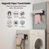 Magnetic Paper Towel Holder for Refrigerator with 6 Hooks, Kitchen Towel Rack with Strong Magnet, Magnetic Shelf Multi Function Made of Iron,Used for Kitchen, Drill Free (Black, with 6 Hooks)