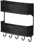 iDesign Twillo Steel Wall Mount 2-Tier Mail and Key Rack - 10.5" x 2.5" x 10.5", Matte Black