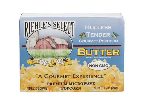 Riehle's Select Popping Corn "Hulless" Butter Microwave Popcorn - 1 Box (3 Packs)