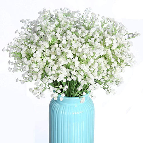 CATTREE Artificial Flowers, Baby Breath Gypsophila Plastic Fake Plants Wedding Bridal Bouquet Party Indoor Outdoor DIY Home Garden Verandah Office Table Centerpieces Arrangements Decoration 4 pcs