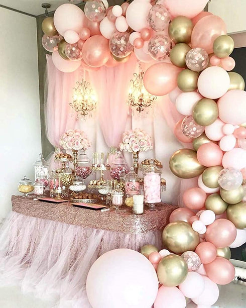 126 Pieces Rose Gold Balloons Birthday Party Decorations for Women, Rose Gold Balloon Garland Arch Kit, Rose Gold Pink and Gold Balloons for Baby Shower Graduation Bachelorette Globos Para Fiestas
