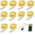 ZNYCYE 10 Pack Fairy Lights with Timer,10ft 30 LED String Lights 7 Modes Fairy Lights Battery Operated Waterproof for DIY Wedding Party Bedroom Mason Jars Christmas Decorations (Warm White)