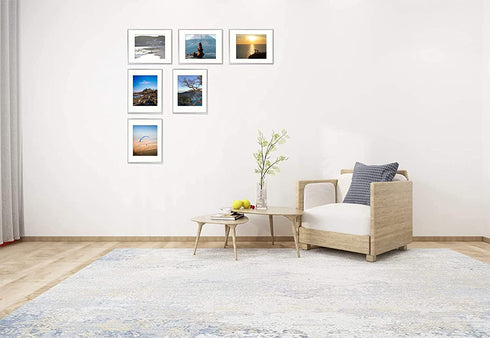 Frametory, 11x14 Aluminum Frame for 8x10 Picture Includes Ivory Mat for Wall Display, Sawtooth Hanger, Swivel Tabs, Spring Clips Great for Photos, Artworks, Posters (Silver, 2-Pack)