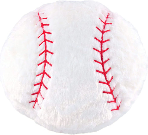 Baseball Pillow Fluffy Baseball Plush Pillow Baseball Throw Pillow Soft Stuffed Baseball Plush Pillow Toy Durable Round Baseball Shaped Pillow Sport Toys Gift for Kids Boy Girls Child Baby Room Decor