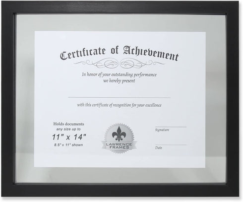 Lawrence Frames Multi Use Float Document Frame, 11 by 14-Inch, Black