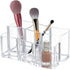 Yarlung 2 Pack Acrylic Makeup Brushes Holder, 6 Slots Clear Cosmetic Organizer Eyebrow Pencils Holder Multi-Purpose Desk Sundry Case for Lipsticks, Liners, Bathroom Vanity, Dresser, Curved Edge