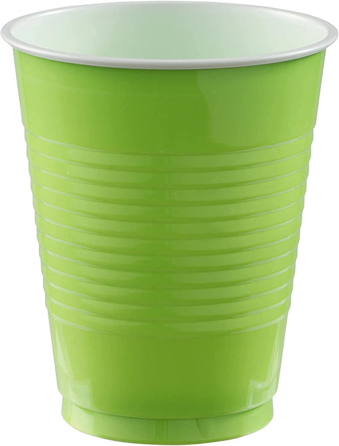 amscan Kiwi Big Party Pack - 18 oz. Plastic Cups, Qty 50 (436810.53)