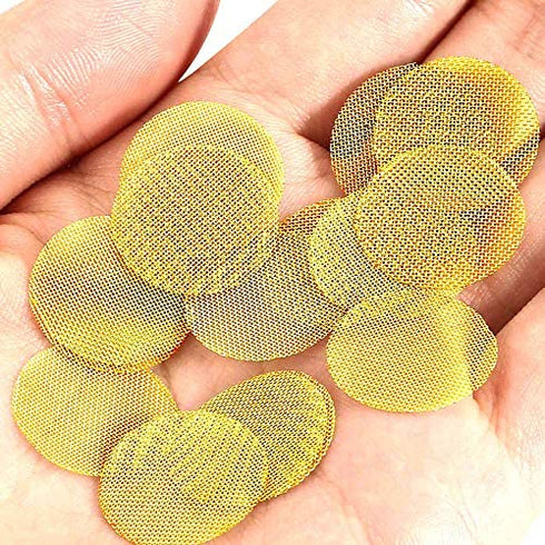 200 Pieces Pipe Screens Brass Screens, Premium 3/4 Inch Pipe Screens with Metal Box