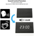 OCT17 Wooden Wood Clock , 2021 New Version LED Alarm Digital Desk Clock Adjustable Brightness, Alarm Time, Displays Time Date Temperature - Black