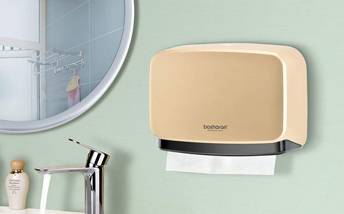 Bosharon Wall-Mounted Bathroom Tissue Dispenser Paper Towel Tissue Holder (Champagne,Gold)