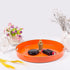 MAONAME 13" Round Tray, Orange Serving Tray with Handles, Modern Decorative Tray for Coffee Table, Plastic Ottoman Tray for Ottoman, Bathroom, Decor