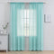 MIULEE Turquoise Blue Linen Textured Sheer Curtain for Bedroom Living Room Semi Transparent Farmhouse Window Net Panels for Kids Nursery 2 Pieces W 54 x L 84 inches Long
