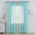 MIULEE Turquoise Blue Linen Textured Sheer Curtain for Bedroom Living Room Semi Transparent Farmhouse Window Net Panels for Kids Nursery 2 Pieces W 54 x L 84 inches Long