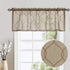 Vangao Kitchen Curtains and Valances Set Kitchen Curtains 3 Piece Set 36 Inch Length Embroidered Moroccan Trellis Pattern Light Diffusing Sheer Kitchen Curtains Valances for Kitchen Bathroom Brown