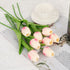 24PCS Pink Tulips Artificial Flowers Decoration Touch Light Pink Tulips Fake Flowers for Tulip Flower Arrangements Home Decoration Wedding Bridal Bouquet Party Baby Shower Centerpieces (Light Pink)