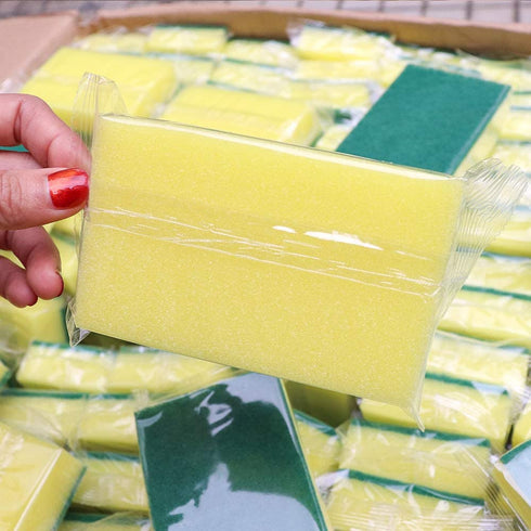 GUINIFAO Sponge Individually Wrapped?Kitchen Dishwashing Sponge Scouring Pad Dishcloth Suitable for Travel Apartments Set of 24 PCS