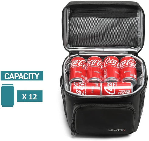 Insulated Lunch Bag For Men And Women Large Insulated Mens Lunch Box For Men With 2 Reusable Cooler Bag Ice Packs, Adult Lunch Box Lunch Tote Mens Lunchbox For Work Lunch Cooler Fits 12 Cans