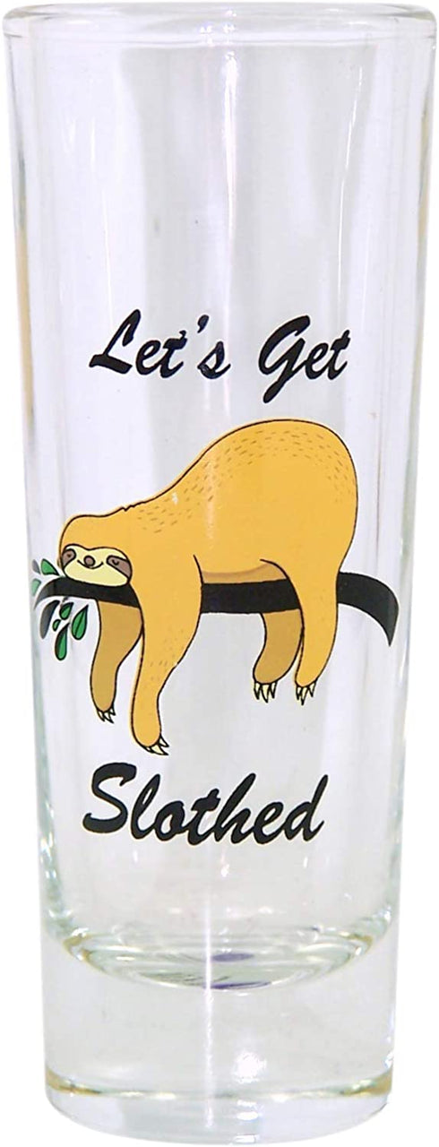 Let's Get Slothed Assorted Sloth Shot Glass Gift Set, Set of 4