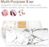 Luxspire Cotton Swab Holder with Lid, Marble Pattern Cotton Ball Holder Dispenser, Barthroom Canister Storage Jar for Cotton Pads Bud Q-tip, Vanity Cosmetics Countertop Organizer with 3 Compartments