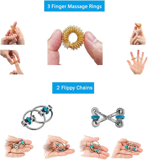 Fidget Toys Set, Sensory Toys for Adults Kids ADHD ADD Anxiety Autism, Stress Relief Toys for School Supplies Classroom Rewards, Birthday Party Favors, Carnival Prizes, Goody Bag Pi±ata Fillers