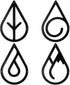 Yaocom Four Elements Metal Wall Art Black Metal Wall Decor Hanging Elements Metal Decorations for Living Room Bathroom Bedroom Wall Decor (12 x 8 Inch)