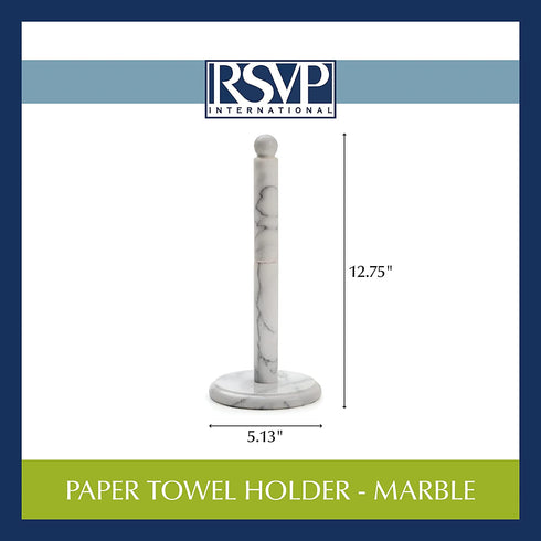 RSVP International Kitchen Collection Countertop Paper Towel Holder, Marble 5.13 x 12.75"