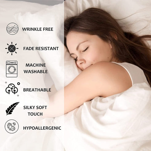 LUXSHEETS Bedding Bed Sheet Set 4 Piece Luxury Soft Breathable 100% Microfiber Polyester 1800 Series Premium Elasticized Deep Pockets, Wrinkle & Fade Resistant Bedding Set (White, Full)