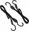 Wideskall® 2 Pieces 24" inch Flat Bungee Cords with Hooks Black