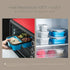 MAXCOOK Collapsible Lunch Container Stacking Silicone Lunch Box with Spoon & Fork, 1500ml/3-Compartment Portable Bento Storage Containers for Food, Microwave, Freezer, Dishwasher Safe, BPA Free Blue