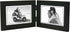 Malden Double Horizontal 4x6 Picture Frame - Wide Real Wood Molding, Real Glass - Black
