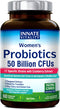 INNATE Vitality Probiotics for Women, 50 Billion CFUs, 17 Proven Strains, 60 Veggie Caps, Formulated with Prebiotics and Cranberry Extract,Non-GMO, Supports Vaginal, Digestive and Immune Health