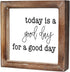MACVAD Today is A Good Day for A Good Day Inspirational Wood Box Sign for Home Decor,Freestanding Mini Wood Block Sign for Desk,Shelf or Wall Display 6" x 6" x 1.57"