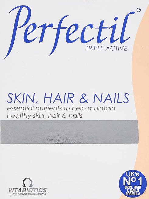 Vitabiotics Perfectil Triple-Active Beauty Multivitamin | Skin, Nail, and Hair Vitamins | Hair Health & Growth, Nail Strength, and Skin Support Formula | Vitamin D, Vitamin E, Collagen, Biotin, and More