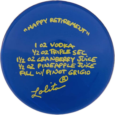 Lolita Happy Retirement Artisan Painted Wine Glass Gift