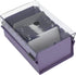 Acrimet Index Business Card Size File Holder Organizer Metal Base Heavy Duty (AZ Index Cards and Divider Included) (Purple Color with Clear Crystal Plastic Lid Cover)