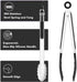 ChefAide 9/12 inches Cooking Tongs, 18/8 Stainless Steel with 600ºF High Heat-Resistant , Set of 2 Premium Silicone Rubber Grips Kitchen Locking Tong for Grill,Salad,BBQ,Frying,Baking,Serving (Black)