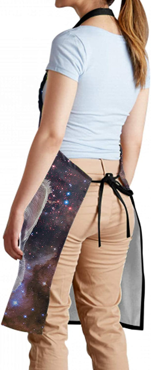 Chef Apron for Men Women Bib Kitchen Apron Screen-Printed with Unicorn Cat 100% Waterproof Protects The Grill Master from Grease Splatter and Stains