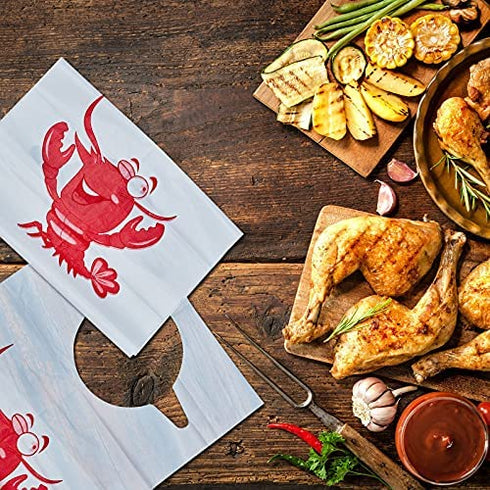 Geyoga 30 Piece lobster Bibs 23 Inch Crawfish Boil Party Supplies Crab Plastic Seafood Funny Bibs for Adult Size