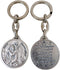 Silver Toned Base Saint Christopher Protect Our Travels Medal Keychain, 1 1/2 Inch