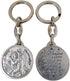 Silver Toned Base Saint Christopher Protect Our Travels Medal Keychain, 1 1/2 Inch