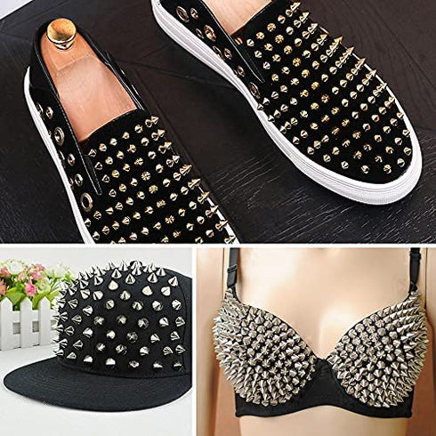 300PCS 8mm Acrylic Bullet Cone Spike Studs Bead Decorative Rivets Pyramid Beads Craft Spikes for Clothing
